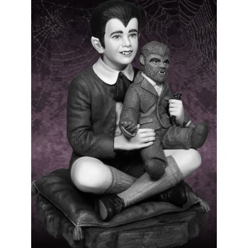 The Munsters Eddie Munster and Television Maquette Black and White version 16 cm